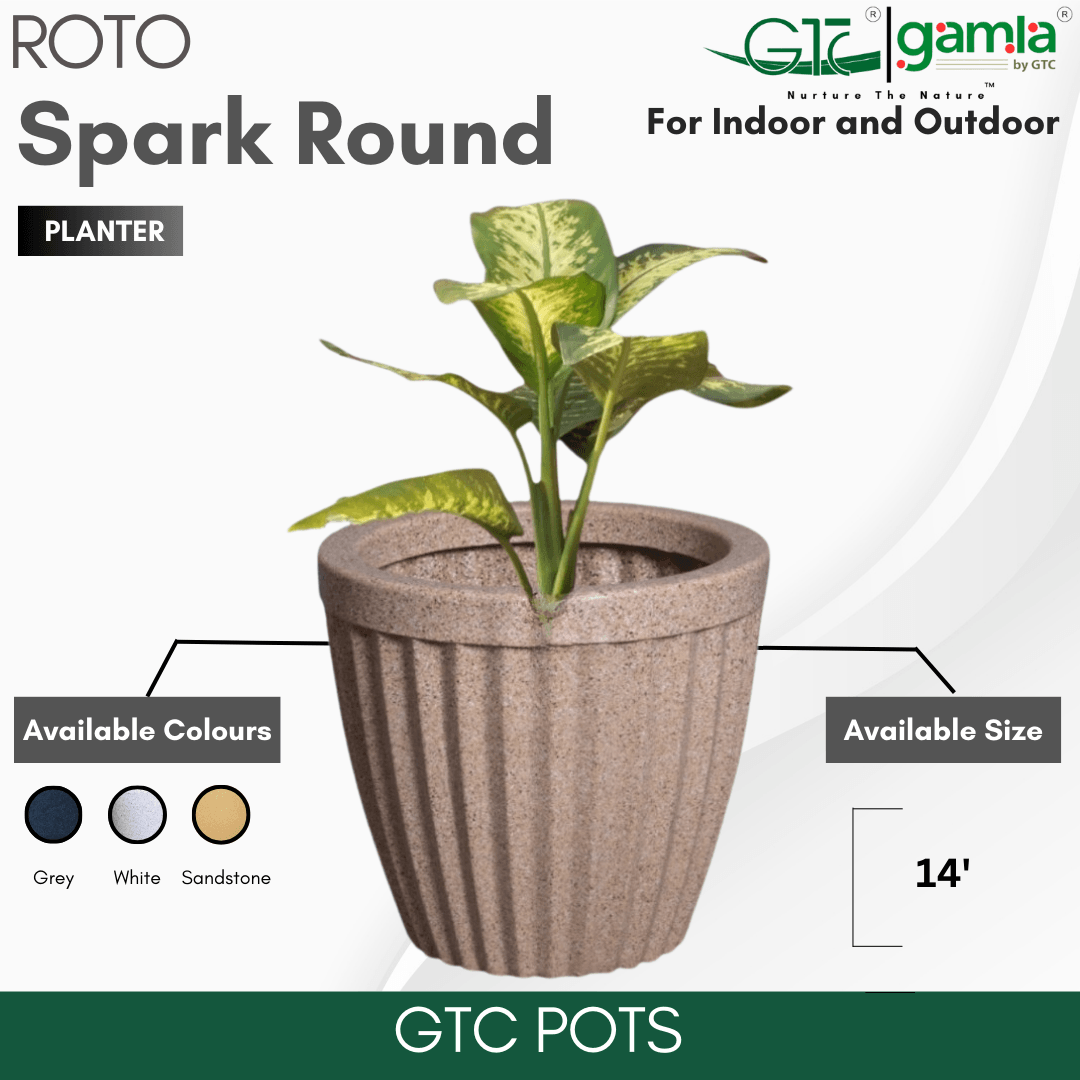 Spark Round Planter Roto Moulding Suitable for Home, Gardens, Hotels and Resorts - GTC POTS