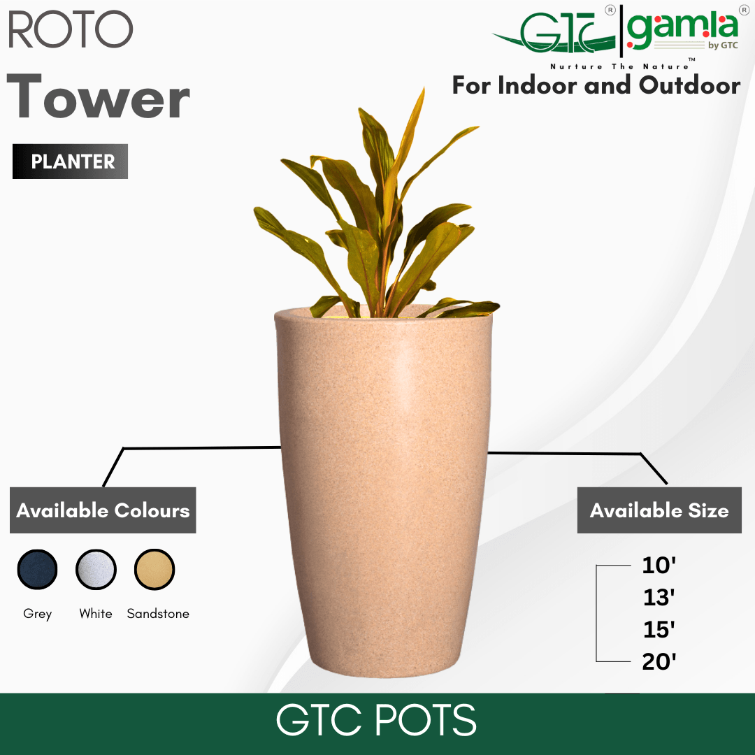 Tower Planter Roto Moulding Planter Suitable for Home, Gardens, Hotels and Resorts - GTC POTS