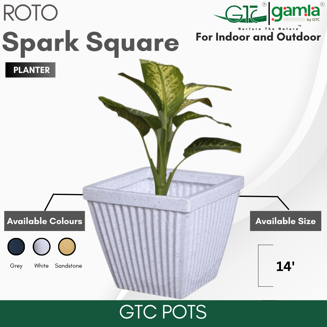 SPARK SQUARE PLANTER Roto Moulding Suitable for Home, Gardens, Hotels and Resorts - GTC POTS