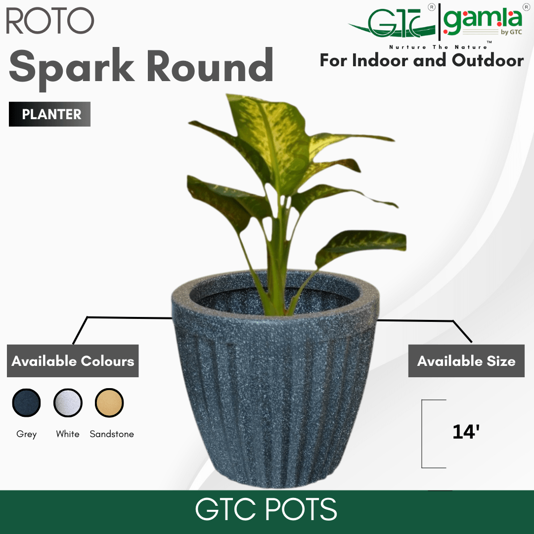 Spark Round Planter Roto Moulding Suitable for Home, Gardens, Hotels and Resorts - GTC POTS