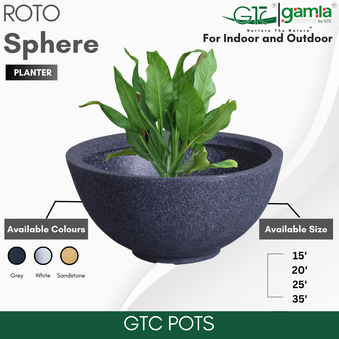 Sphere Planter Roto Moulding Planter Suitable for Home, Gardens, Hotels and Resorts - GTC POTS