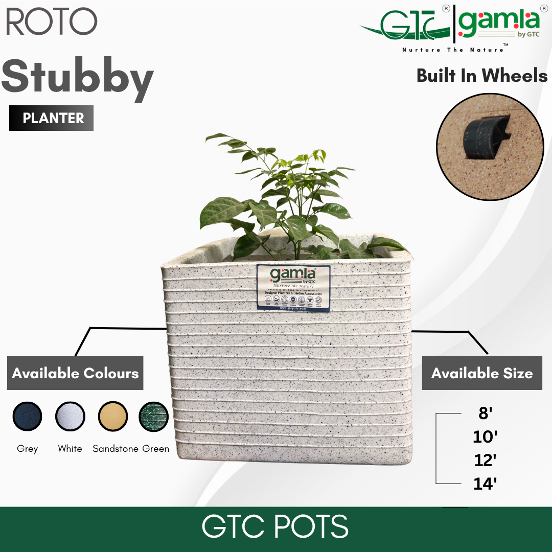 Stubby Wheel Planter Roto Moulding Planter Suitable for Home, Gardens, Hotels and Resorts - GTC POTS