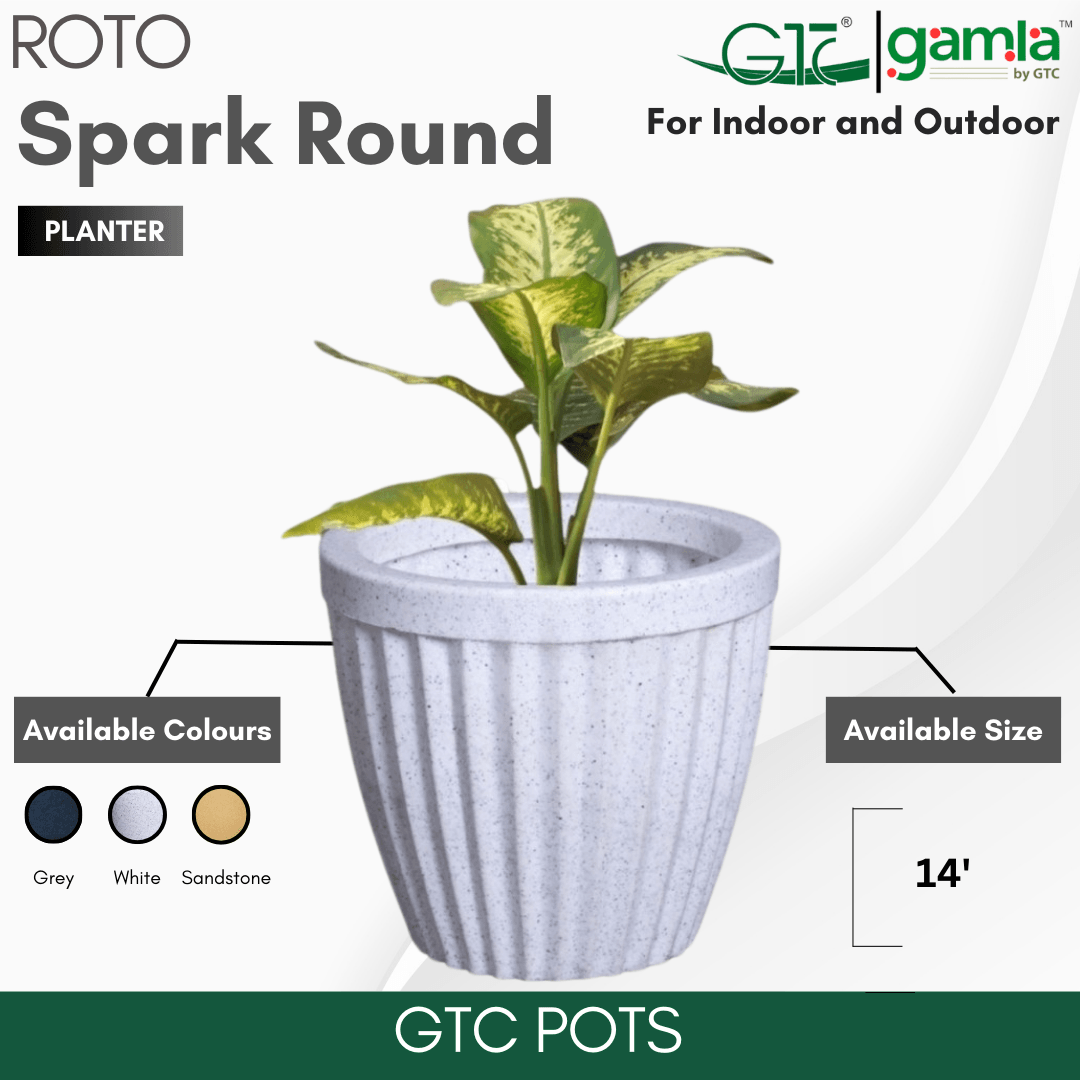 Spark Round Planter Roto Moulding Suitable for Home, Gardens, Hotels and Resorts - GTC POTS