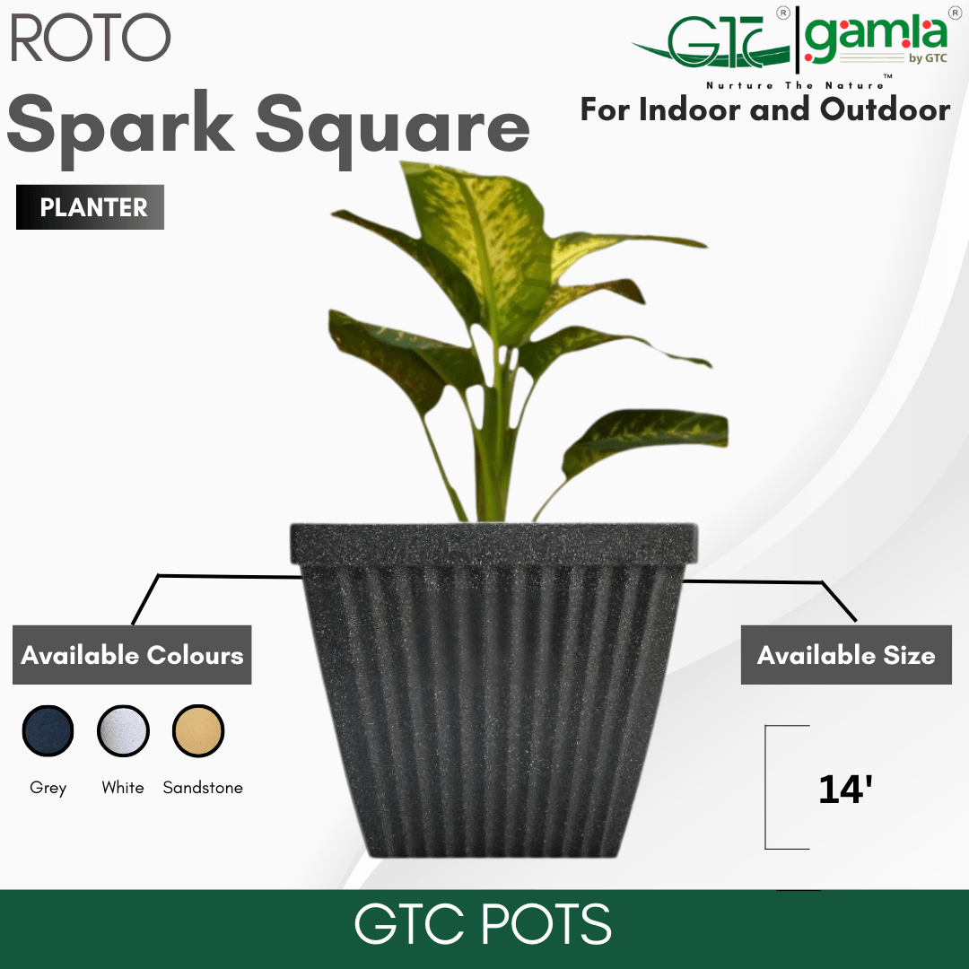 SPARK SQUARE PLANTER Roto Moulding Suitable for Home, Gardens, Hotels and Resorts - GTC POTS