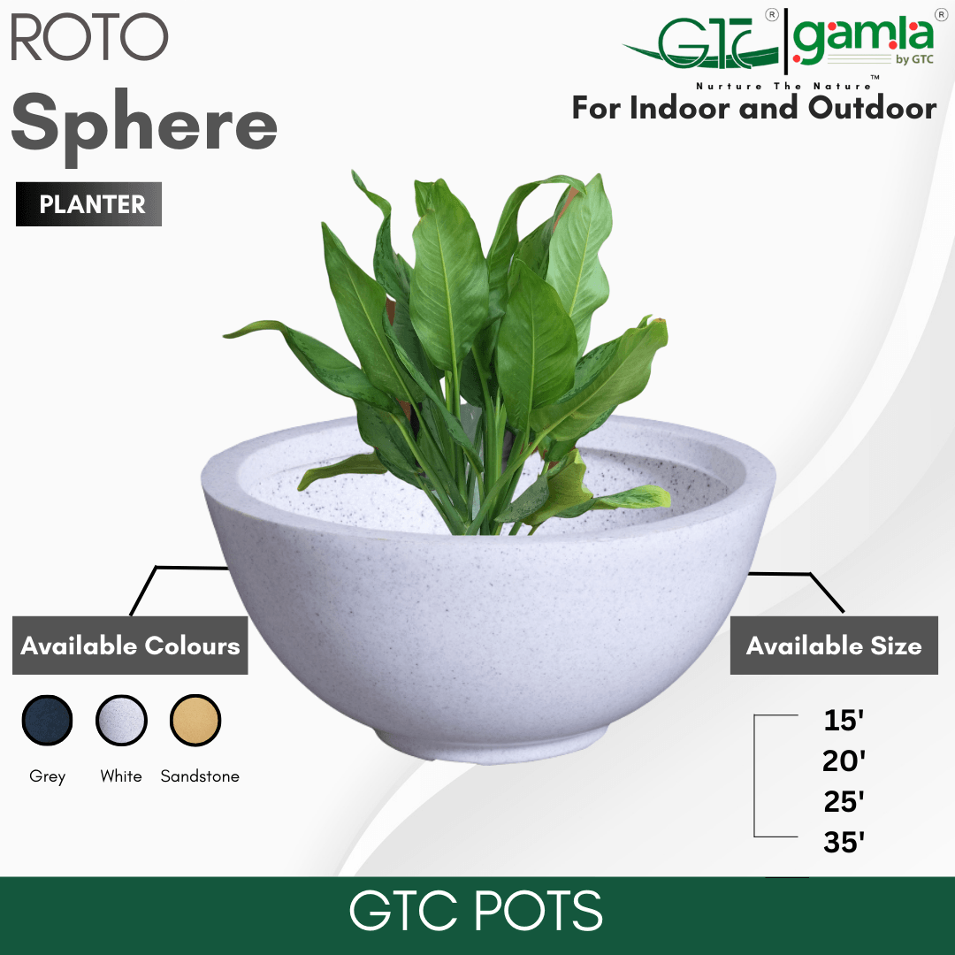 Sphere Planter Roto Moulding Planter Suitable for Home, Gardens, Hotels and Resorts - GTC POTS