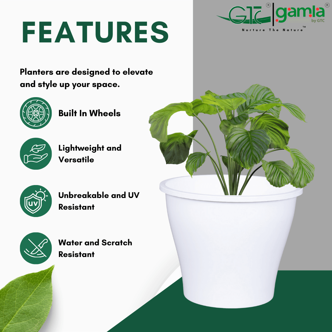 Valencia Wheel Planter Suitable for Home, Gardens, Indoor, Outdoor - GTC POTS