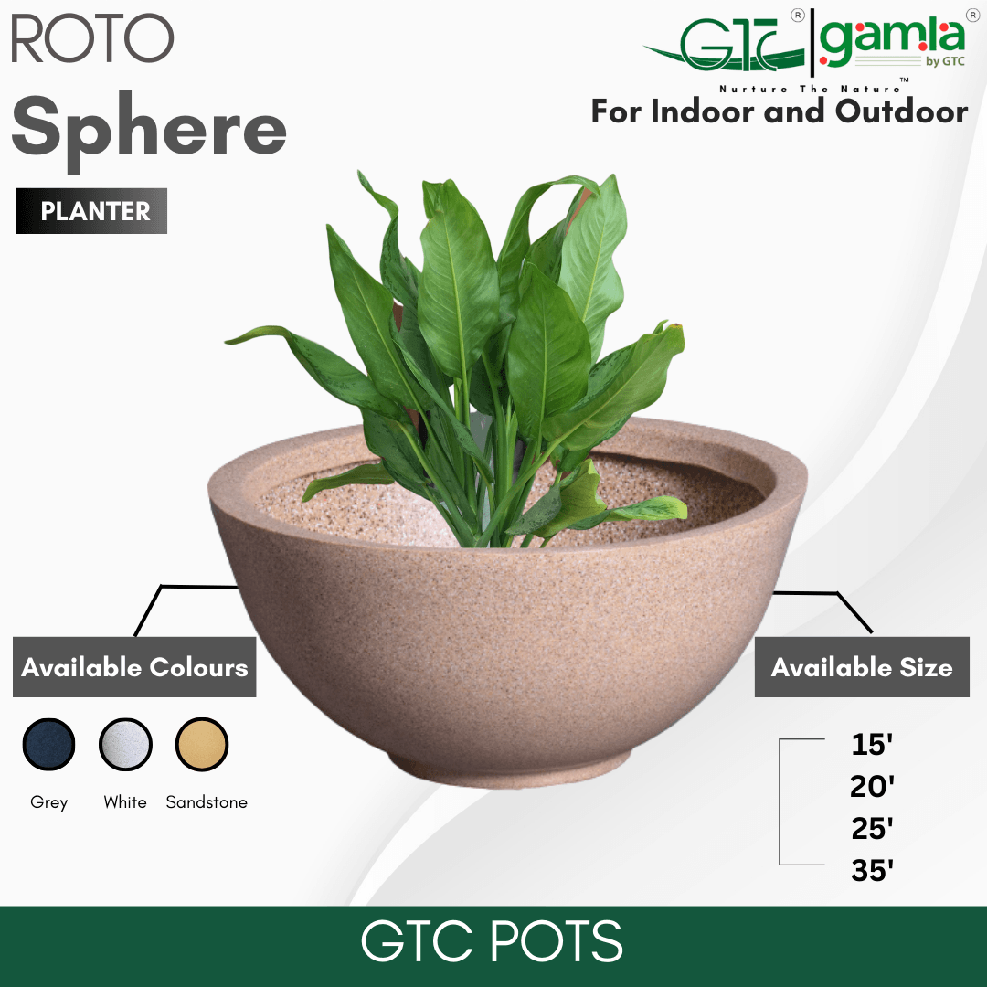 Sphere Planter Roto Moulding Planter Suitable for Home, Gardens, Hotels and Resorts - GTC POTS