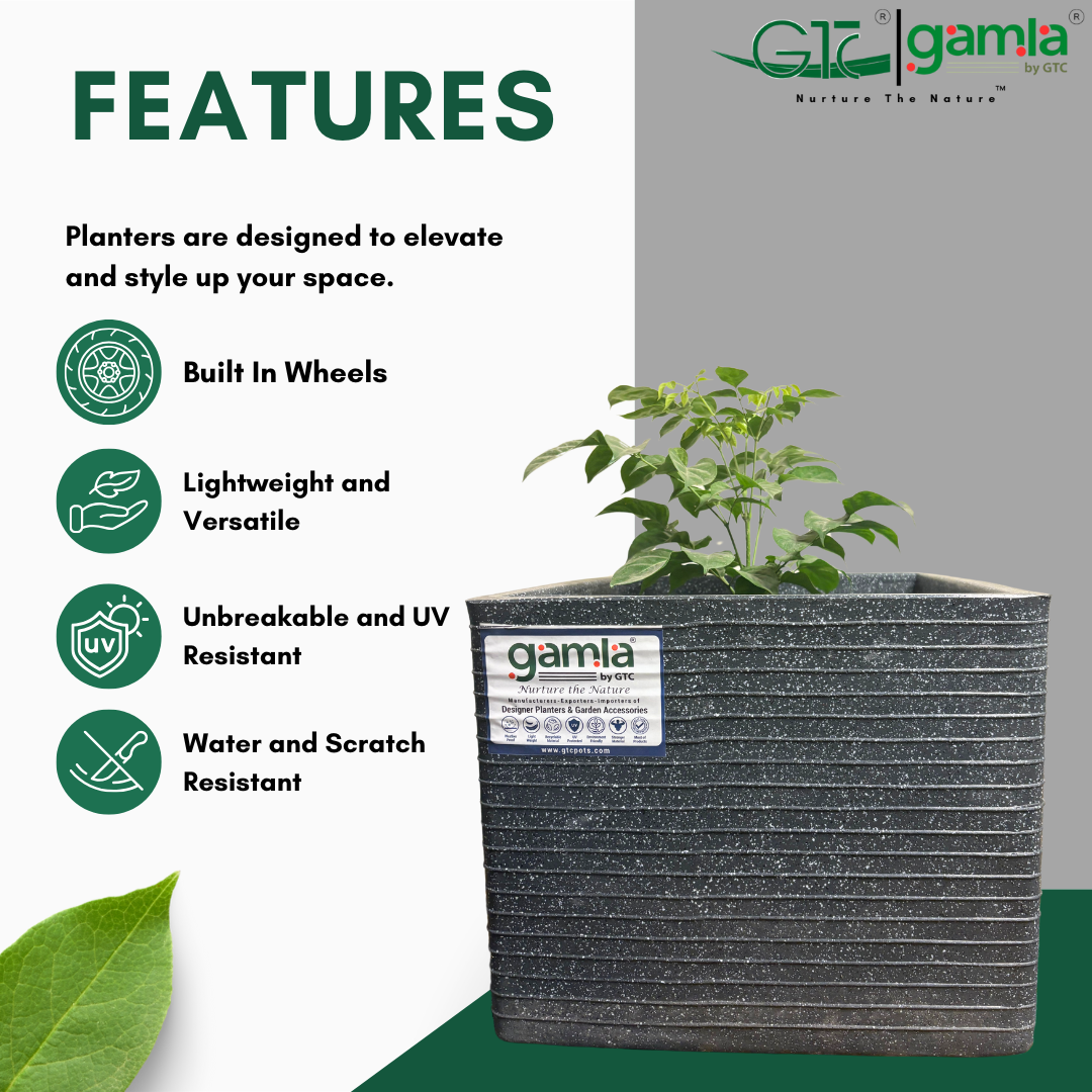 Stubby Wheel Planter Roto Moulding Planter Suitable for Home, Gardens, Hotels and Resorts - GTC POTS
