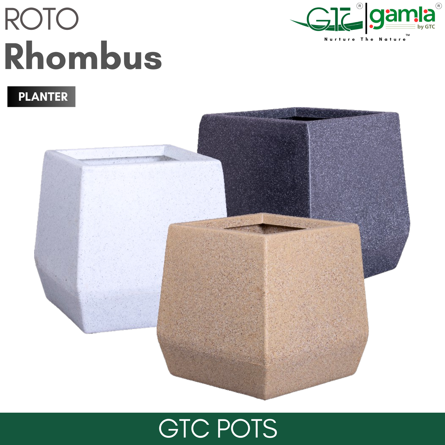Rhombus Planter Roto Moulding Planter Suitable for Home, Gardens, Hotels and Resorts