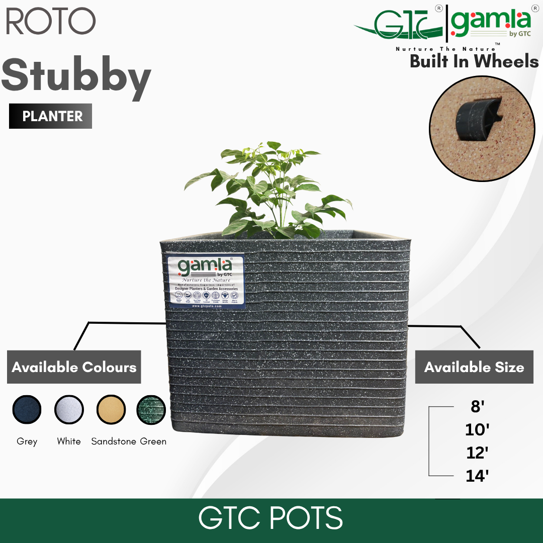 Stubby Wheel Planter Roto Moulding Planter Suitable for Home, Gardens, Hotels and Resorts - GTC POTS