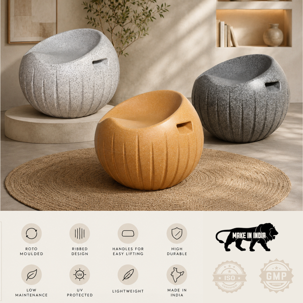 Roto Dhwani Chair | Premium Roto Moulded Outdoor Chair | Roto Homes