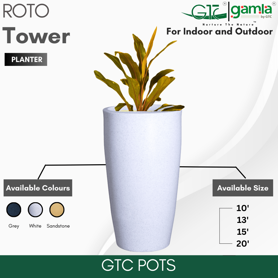 Tower Planter Roto Moulding Planter Suitable for Home, Gardens, Hotels and Resorts - GTC POTS