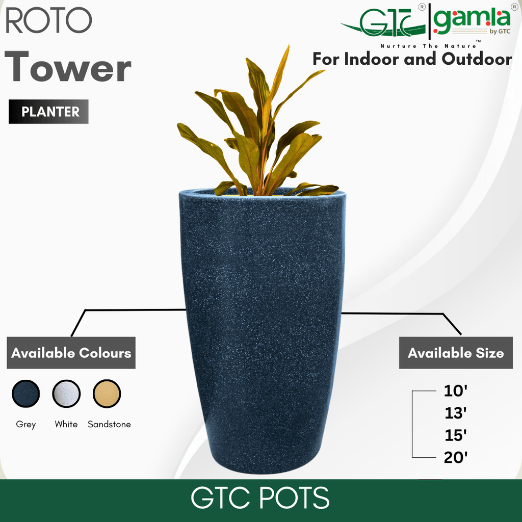 Tower Planter Roto Moulding Planter Suitable for Home, Gardens, Hotels and Resorts - GTC POTS