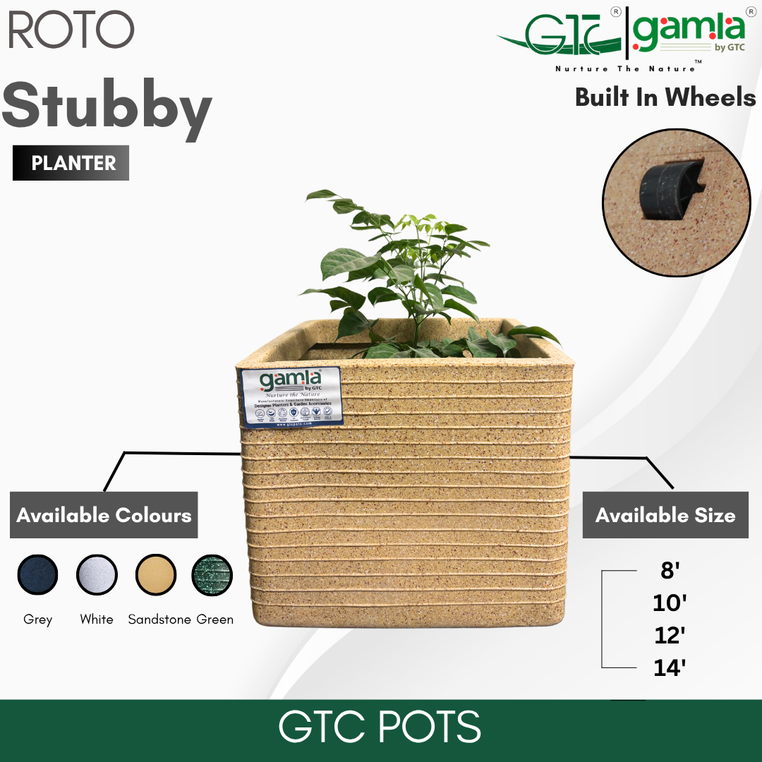 Stubby Wheel Planter Roto Moulding Planter Suitable for Home, Gardens, Hotels and Resorts - GTC POTS