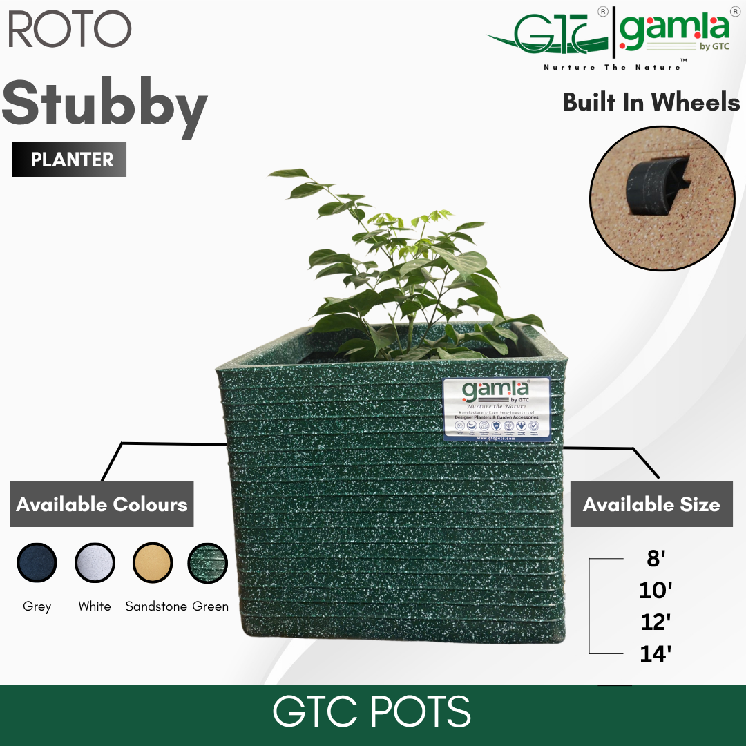 Stubby Wheel Planter Roto Moulding Planter Suitable for Home, Gardens, Hotels and Resorts - GTC POTS