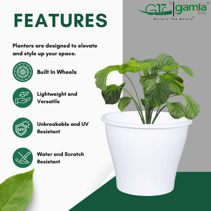 Valencia Wheel Planter Suitable for Home, Gardens, Indoor, Outdoor - GTC POTS